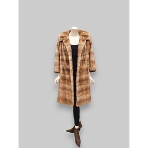 Pastel Horizontal Cut Mink Coat -Large